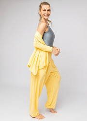Calça Pantalona com Pregas e Shorts Interno Lago