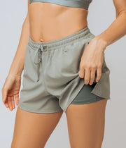 Shorts Fitness 2 em 1 Lago com Forro Interno